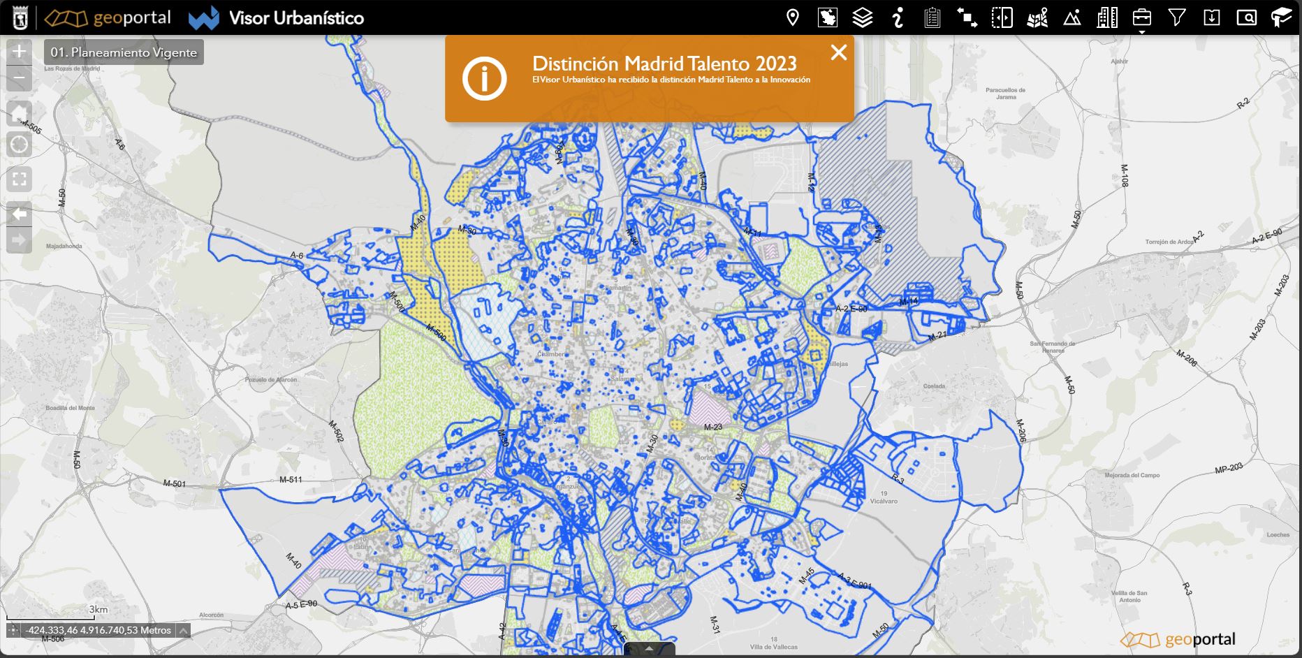 Visor Urbanístico del Geoportal. Distinción MADRID TALENTO 2023